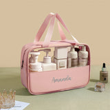 Personalized PVC Translucent Cosmetic Bag Large Capacity