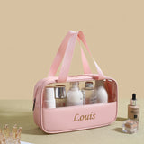 Personalized PVC Translucent Cosmetic Bag Large Capacity