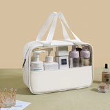 Personalized PVC Translucent Cosmetic Bag Large Capacity