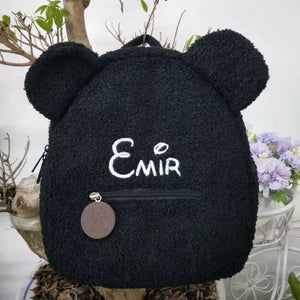 Personalized Embroidery Toddler Backpack Plush Bear Bag Kids Name Backpack