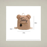 Personalized Embroidery Toddler Backpack Pink Plush Bear Bag
