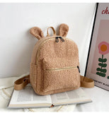 Personalized Embroidery Toddler Backpack Pink Plush Bear Bag