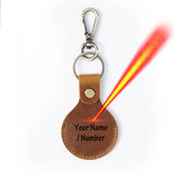 Engrave Leather Keychain Wallet with Airtag Slot Airtag Keychain