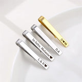 Custom Engraved Stainless Steel Tie Clip for Men - Personalized Wedding Gift