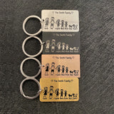 Family Love Keyring, Personalized Keychain Name for Parent, Children Bag Charm