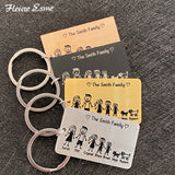 Family Love Keyring, Personalized Keychain Name for Parent, Children Bag Charm