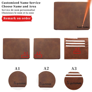 Personalized Men's PU Leather Laser Name Wallet