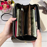 Personalized Two Picture Photo Zipper Long Wallet for Women Men