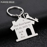 Personalized Family Name Engraved House Keychain