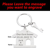 Personalized Family Name Engraved House Keychain