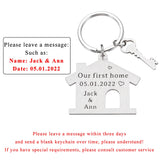 Personalized Family Name Engraved House Keychain