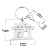 Personalized Family Name Engraved House Keychain