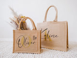 Personalized Jute Bag for Mom Bridesmaid Beach Bags Junior Tote Bag