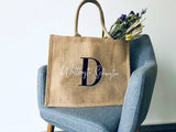 Personalized Jute Bag for Mom Bridesmaid Beach Bags Junior Tote Bag