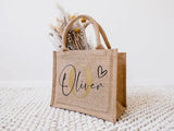Personalized Jute Bag for Mom Bridesmaid Beach Bags Junior Tote Bag