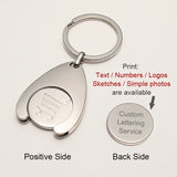 Personalized Keychain Lettering Shopping Cart Pluggable High Key Chain