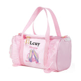 Personalized Girls Ballerina Dance Bag Pink Lace Duffel w/ Name Embroidery