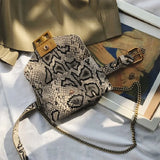 Serpentine Belt Pouch Women Snakeskin Print Fanny Pack