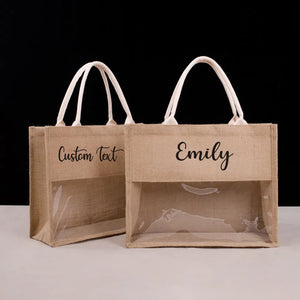 Personalized Large Beach Tote Bridesmaid Bag with Name