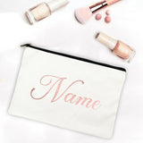 Personalized Makeup Bag Name Canvas Cosmetic Case Wedding Bachelorette