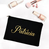 Personalized Makeup Bag Name Canvas Cosmetic Case Wedding Bachelorette