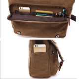 Embroidered Name Men's Messenger Bag Canvas School Bag