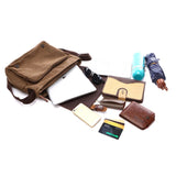 Embroidered Name Men's Messenger Bag Canvas School Bag