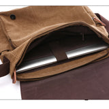 Embroidered Name Men's Messenger Bag Canvas School Bag