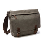 Embroidered Name Men's Messenger Bag Canvas School Bag