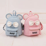 Personalized Mini Backpack Name Girl's Rucksack Bow Ears Daycare Travel Bag