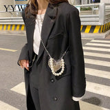 Mini Shell Shoulder Crossbody Bag with Metal Alloy Chain