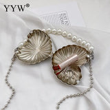 Mini Shell Shoulder Crossbody Bag with Metal Alloy Chain
