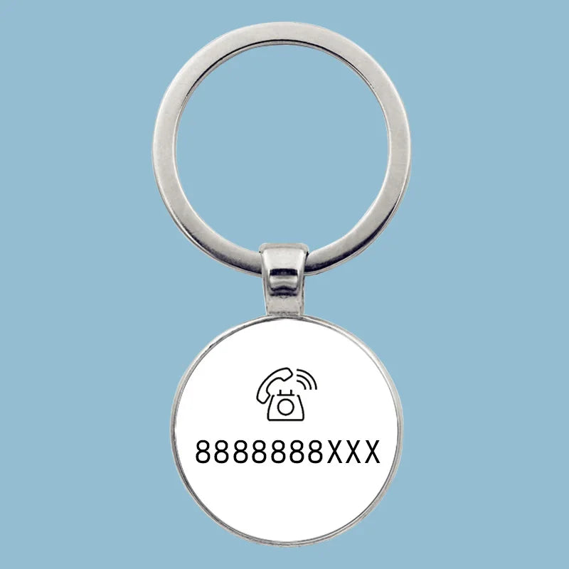 Custom Name & Phone Number Keychain Anti-Lost Tag
