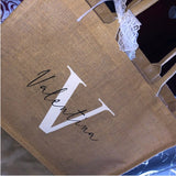 Personalized Jute Bag Initials Tote Gift for Birthday Christmas Party