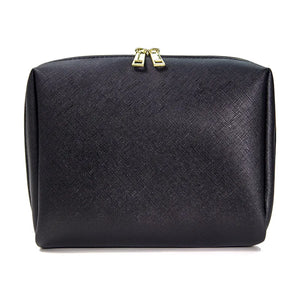 Personalized Embroidered Cosmetic Bag Large-Capacity PU Leather Travel Wash Bag