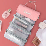Personalized PU Folding Cosmetic Bag Removable Portable Cosmetic Storage