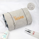 Personalized PU Folding Cosmetic Bag Removable Portable Cosmetic Storage