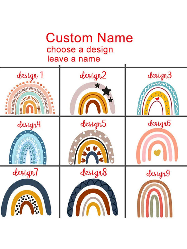 Personalized Rainbow Pencil Bag with Name Student Storage Case