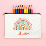 Personalized Rainbow Pencil Bag with Name Student Storage Case