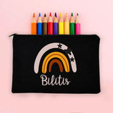 Personalized Rainbow Pencil Bag with Name Student Storage Case