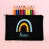 Personalized Rainbow Pencil Bag with Name Student Storage Case