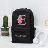 Personalized Pink Floral Backpack Shoulder Bag