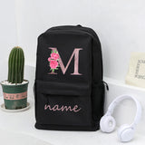 Personalized Pink Floral Backpack Shoulder Bag