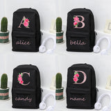 Personalized Pink Floral Backpack Shoulder Bag