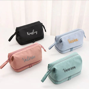 Personalized Nylon Embroidery Double Wash Bag