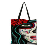 Skull Princess Women Tote Bag Skeleton Print Reusable Shopping Handbag