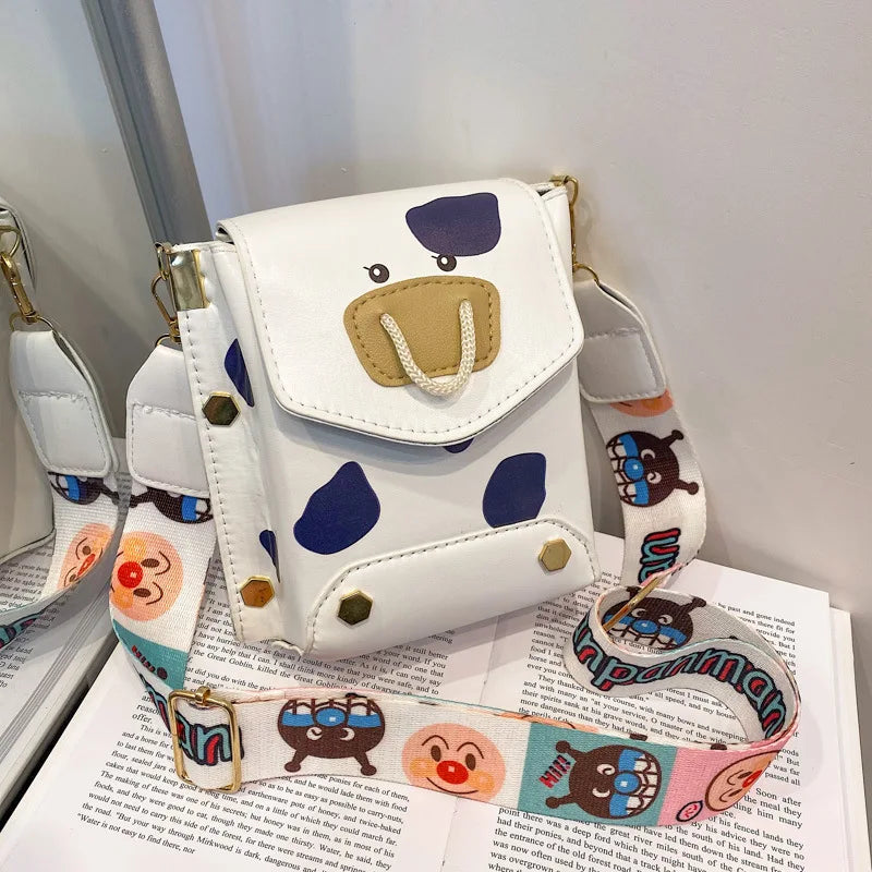 Wide Shoulder Belt Women Messenger Bag Cow Small Square Bag