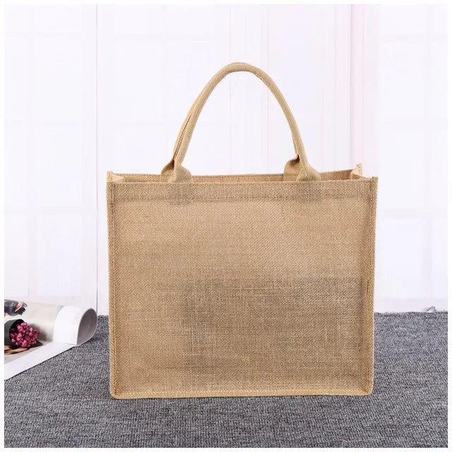 Custom Initials Jute Tote Bag for Mom Birthday