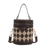 Rhombus Patchwork Bucket Bag Crossbody