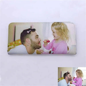 Personalized Hasp Long Wallet for Him with Two Pictures